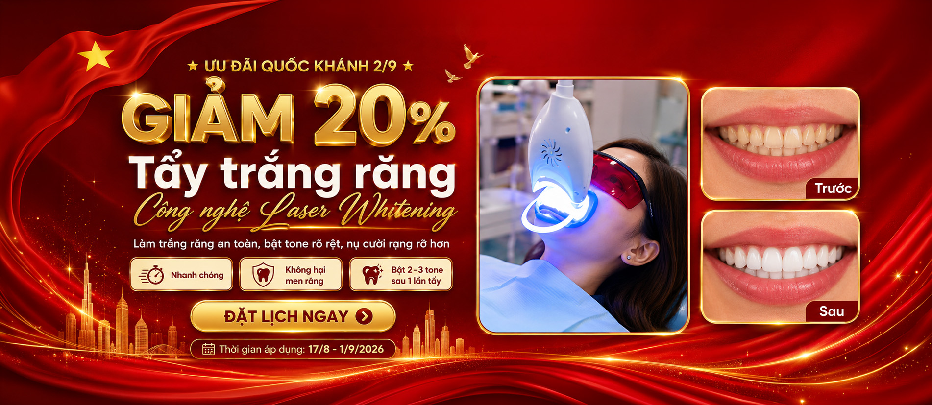 Ưu đãi nhân dịp lễ 2 tháng 9 tại nha khoa Hồng Phước